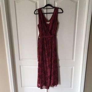 BHLDN Whitby Red Floral Wraparound dress